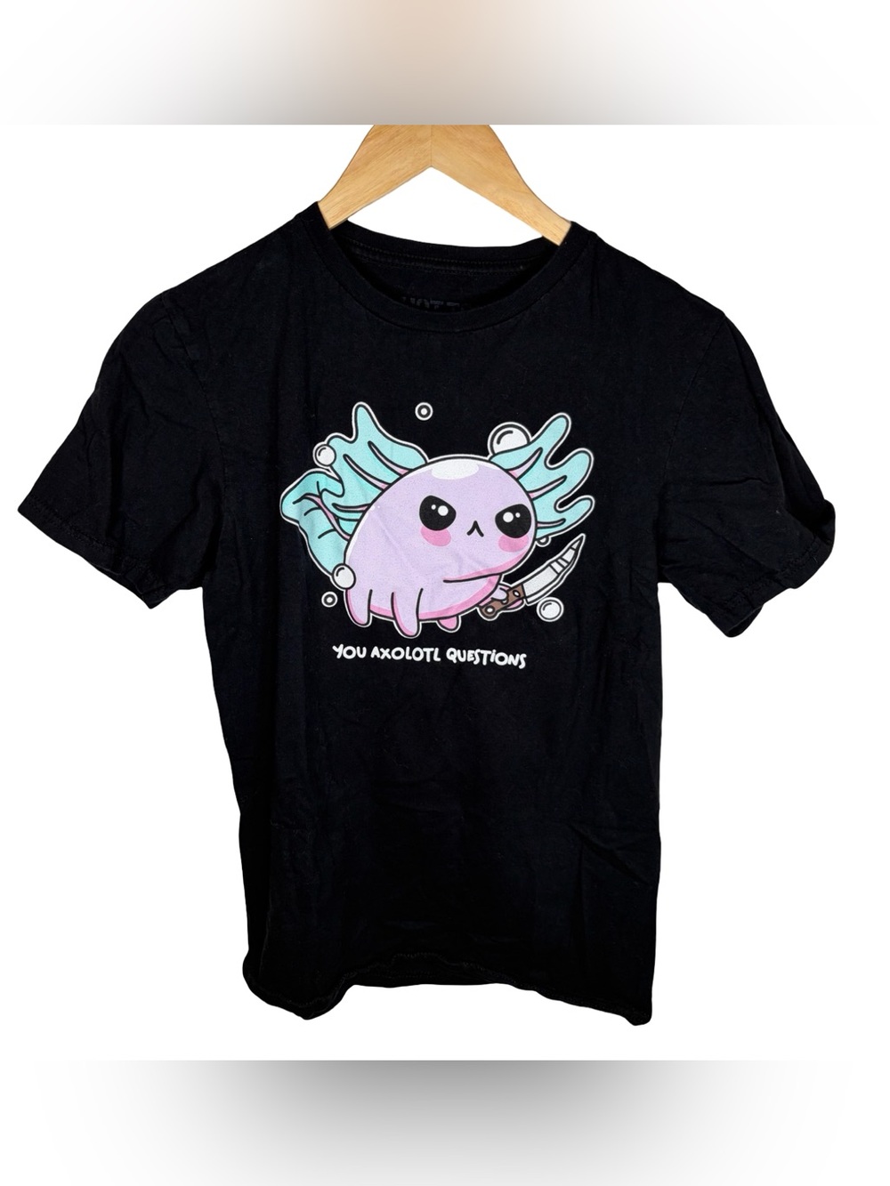 Hot topic axolotl black short sleeve small t shirt